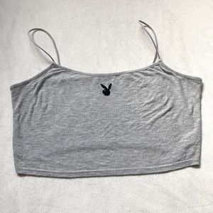 Playboy Grey Crop Top, Medium